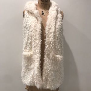 Fuzzy Hooded Vest
